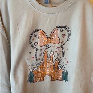 NWT Disney Minnie Mouse gingerbread castle sweatshirt 2X tan